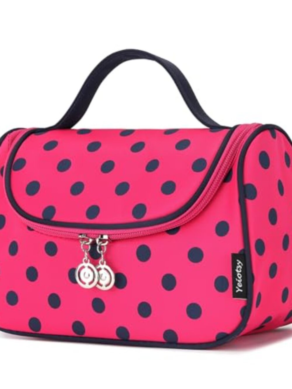 Polka Dot Travel Cosmetic Bag Hanging Toiletry Organizer Polyester